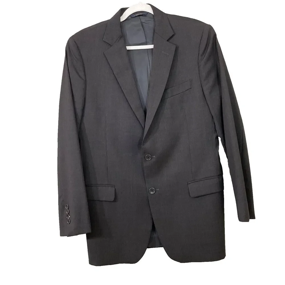 Brooks Brothers Mens Estrato Trabaldo Togna Blazer Italy 40R Charcoal Black *